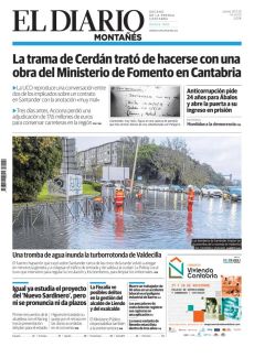 UNA TROMBA DE AGUA INUNDA LA TURBORROTONDA DE VALDECILLA