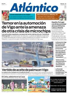 VERTIDO DE ACEITE DE PALMA EN VIGO PROVOCÓ QUE EL PUERTO ACTIVASE EL PROTOCOLO AL EXTENDERSE LA MANCHA NO CONTAMINANTE HASTA GUIXAR. DOS TRABAJADORES RESULTARON HERIDOS